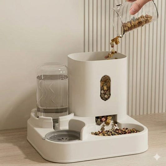 Distributeur automatique 2-en-1 pour chat